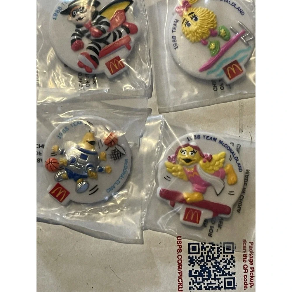 1988 Olympics McDonald's Bag Clip Set Of Six
